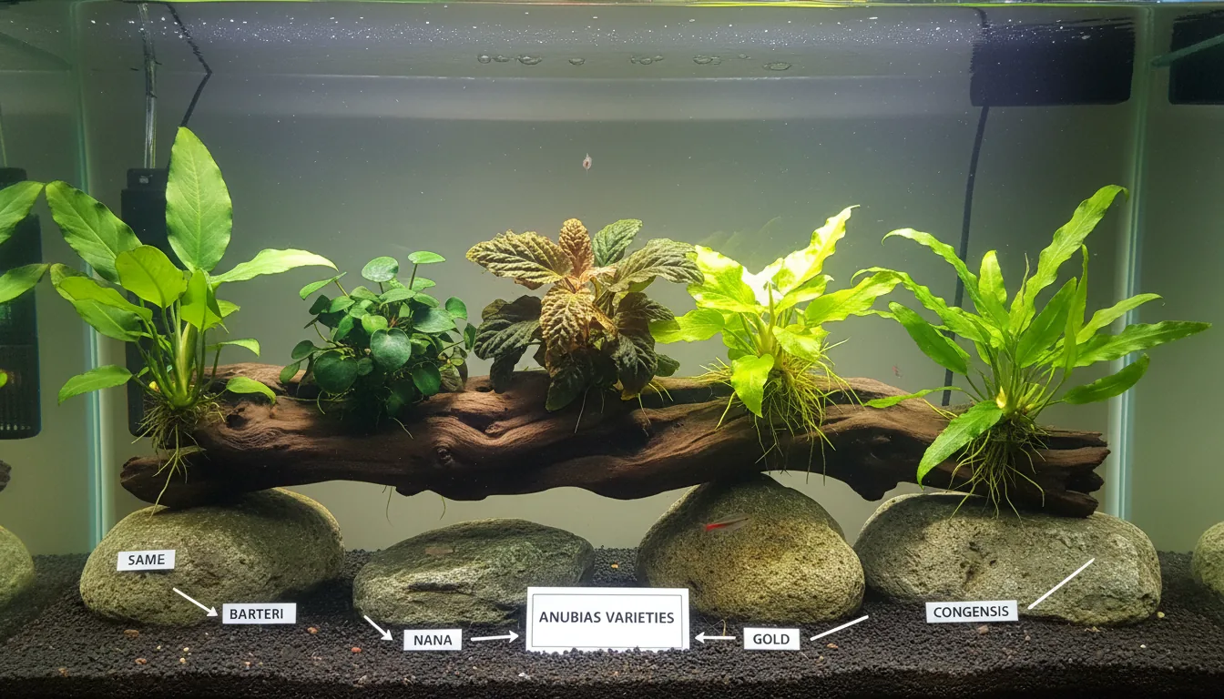 Variedades de Anubias para acuario