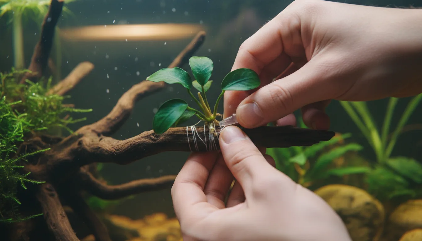 Como fijar la Anubias al hardscape