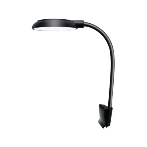 Detalle del clip ajustable y brazo flexible de la lampara LED USB