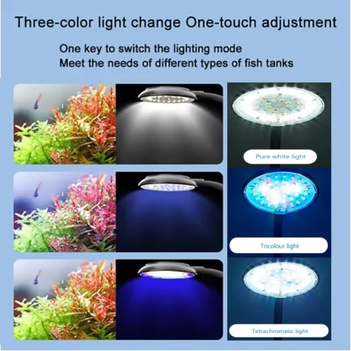 Lampara LED USB 7W vista frontal acuario nano
