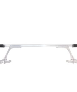 Tira LED blanca de 87,5 cm para acuario montada sobre sus dos soportes transparentes de cristal